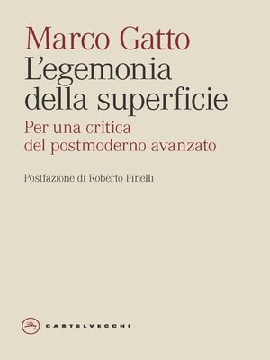 cover image of L'egemonia della superficie
